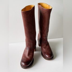Frye Brown Leather “Sabrina” Campus Boots, Size 10